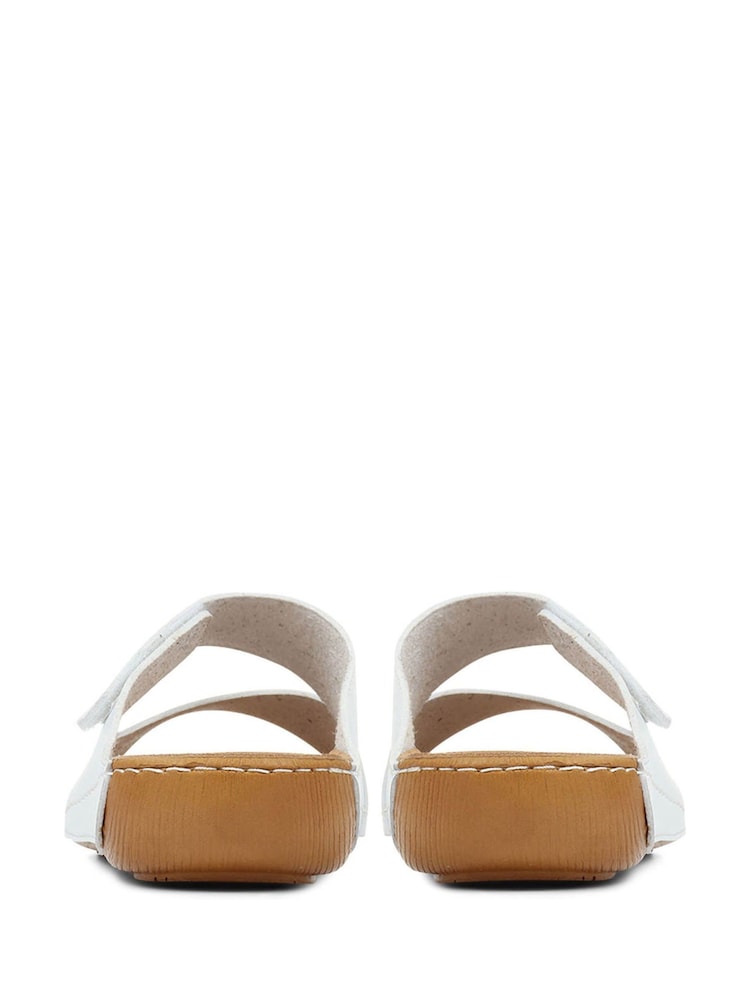 Pavers White Adjustable Leather Mules - Image 3 of 5
