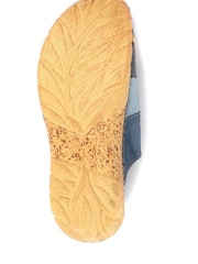 Pavers Blue Ladies Leather Wedge Heel Clogs - Image 3 of 5
