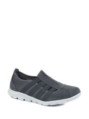 Pavers Grey Ladies Wide Fit Casual Slip-On Shoes - Image 3 of 5