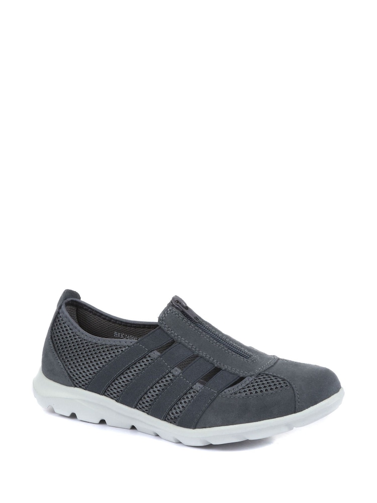 Pavers Grey Ladies Wide Fit Casual Slip-On Shoes - Image 3 of 5