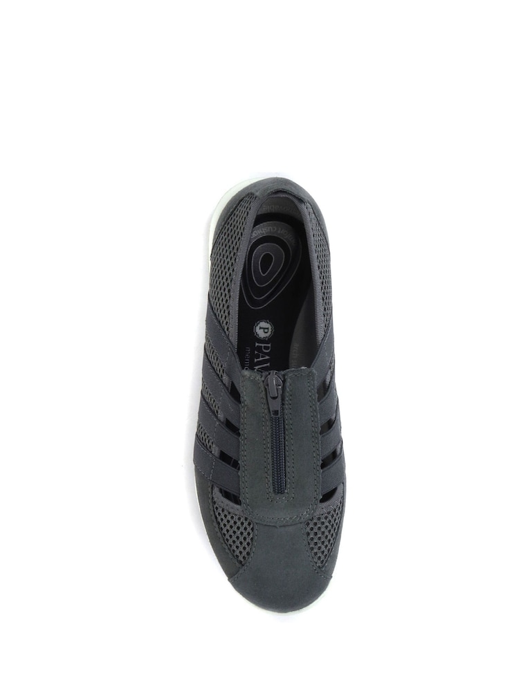 Pavers Grey Ladies Wide Fit Casual Slip-On Shoes - Image 4 of 5