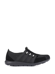 Pavers Black Ladies Wide Fit Casual Slip-On Shoes - Image 1 of 5