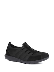 Pavers Black Ladies Wide Fit Casual Slip-On Shoes - Image 3 of 5