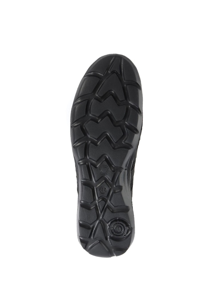 Pavers Black Ladies Wide Fit Casual Slip-On Shoes - Image 5 of 5
