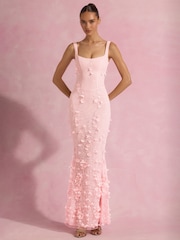 Oh Polly Embellished Applique Soft Scoop Corset Gown - 圖片 1，共 6