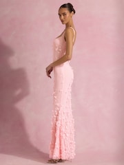 Oh Polly Embellished Applique Soft Scoop Corset Gown - 圖片 3，共 6