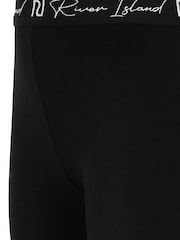 River Island Girls Black Monogram Waistband Leggings - Image 7 of 7