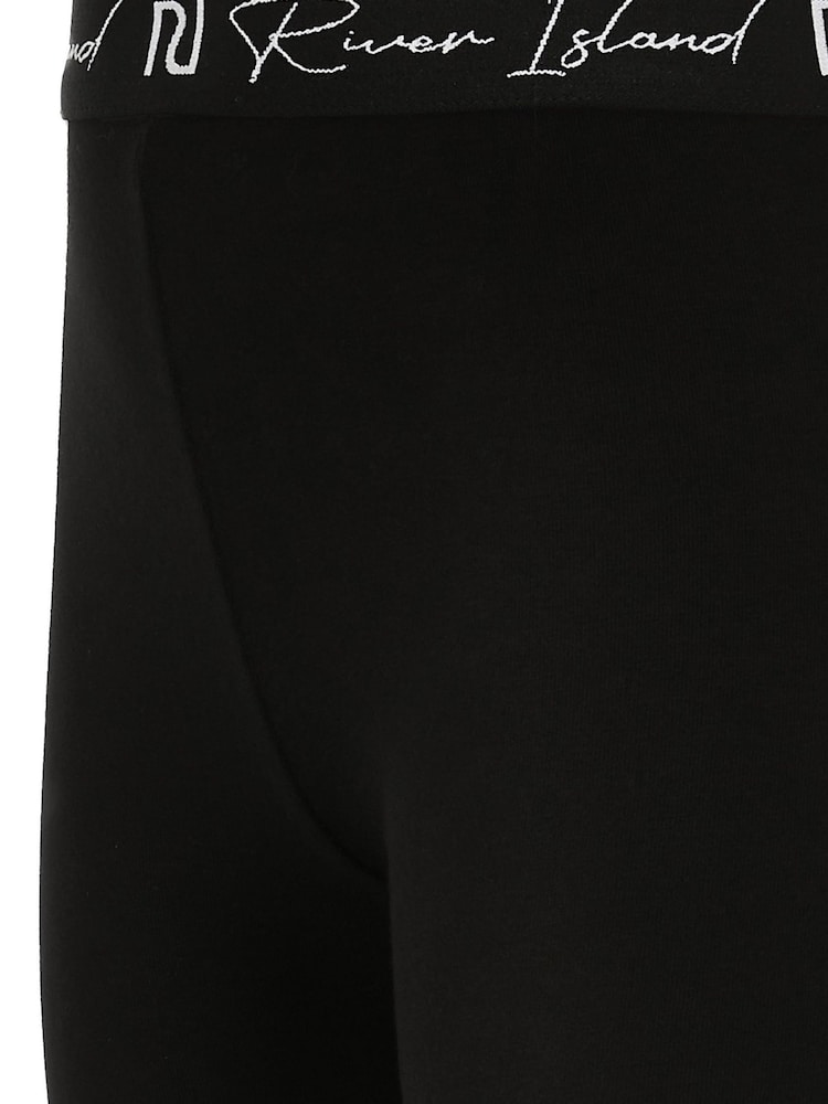 River Island Girls Black Monogram Waistband Leggings - Image 7 of 7
