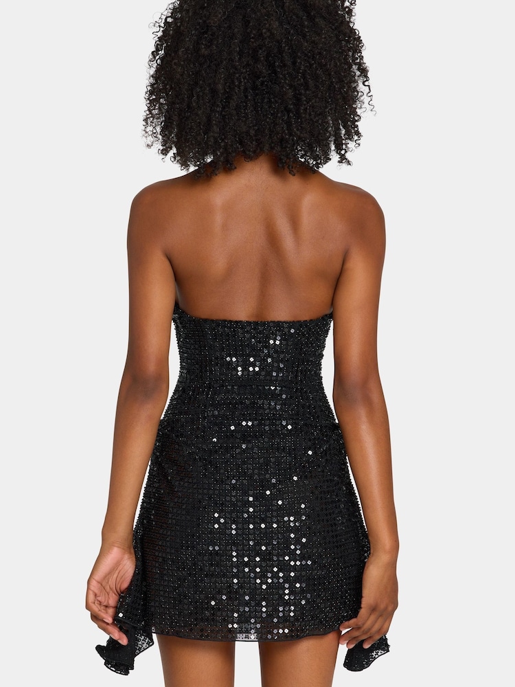 Oh Polly Embellished Draped Corset A-Line Mini Dress - 圖片 5，共 5