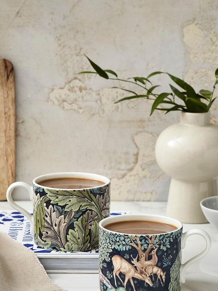 Morris & Co. Set of 2 Blue Brook & Acanthus Mugs - Image 2 of 4