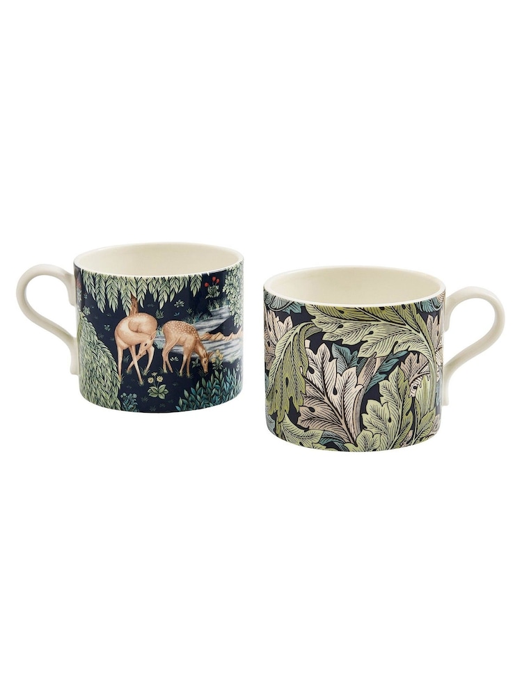 Morris & Co. Set of 2 Blue Brook & Acanthus Mugs - Image 4 of 4