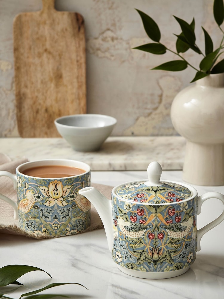 Morris & Co. Blue Strawberry Thief Tea For One - Image 2 of 4