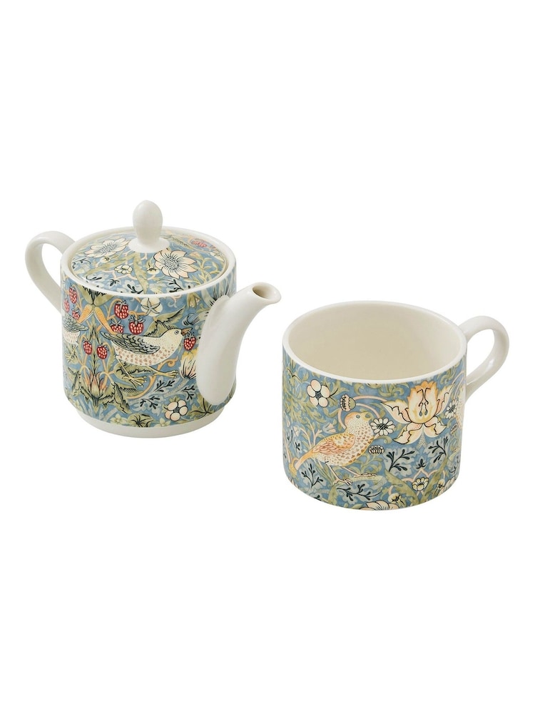 Morris & Co. Blue Strawberry Thief Tea For One - Image 4 of 4
