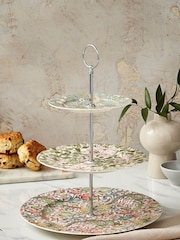Morris & Co. Pink Strawberry Thief 3 Tier Cake Stand - Image 1 of 4