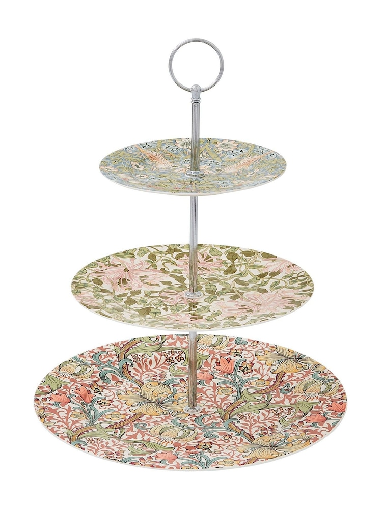 Morris & Co. Pink Strawberry Thief 3 Tier Cake Stand - Image 2 of 4 Morris & Co. Pink Strawberry Thief 3 Tier Cake Stand - Image 2 of 4