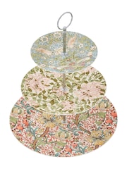 Morris & Co. Pink Strawberry Thief 3 Tier Cake Stand - Image 3 of 4
