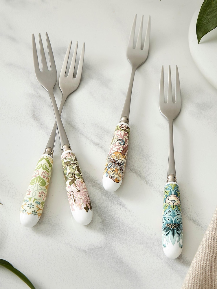 Morris & Co. Set of 6 White Pastry Forks Cutlery Set - Image 1 of 4