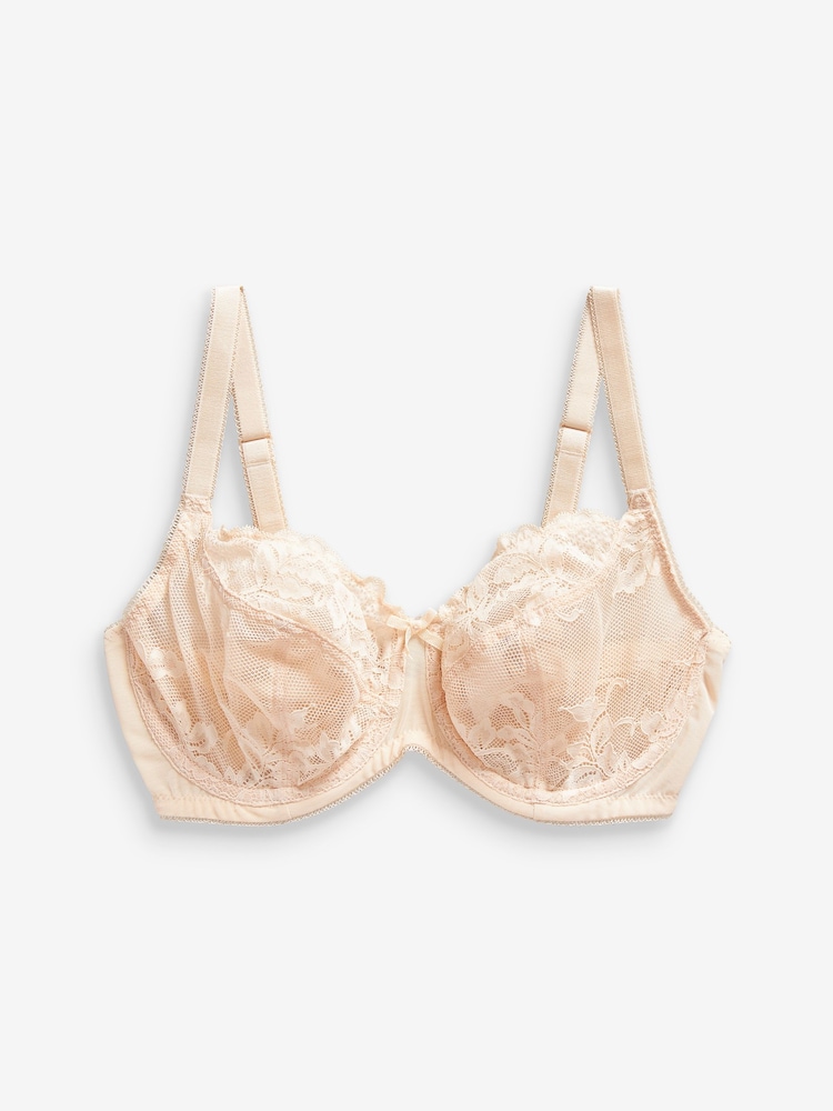 Nude/White Non Pad Balcony DD+ Lace Bras 2 Pack - Image 6 of 6