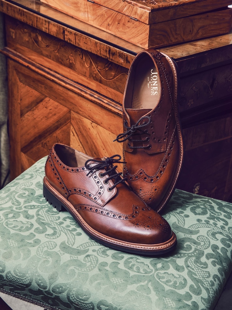 Jones Bootmaker Bushwick Goodyear Welted Leather Brown Brogues - Image 2 of 8