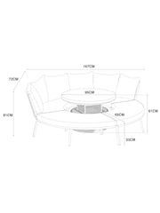 Black Helsinki Garden Rattan Sofa and Table Dining Lounge Set - Image 13 of 13