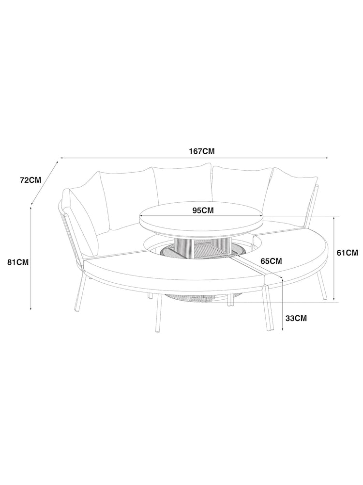 Black Helsinki Garden Rattan Sofa and Table Dining Lounge Set - Image 13 of 13