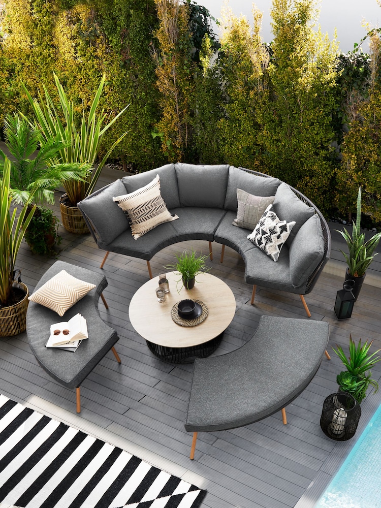 Black Helsinki Garden Rattan Sofa and Table Dining Lounge Set - Image 2 of 13