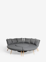 Black Helsinki Garden Rattan Sofa and Table Dining Lounge Set - Image 5 of 13