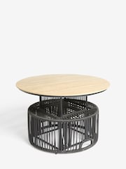 Black Helsinki Garden Rattan Sofa and Table Dining Lounge Set - Image 7 of 13