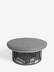Black Helsinki Garden Rattan Sofa and Table Dining Lounge Set - Image 8 of 13