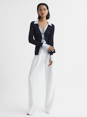 Reiss Blue/Navy Alicia Rib-Knitted Cardigan - Image 3 of 8