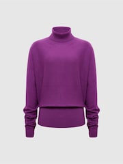 Reiss Magenta Frankie Wool Blend Roll Neck Jumper - Image 2 of 6