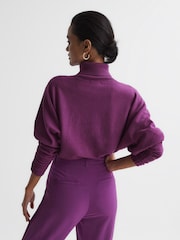 Reiss Magenta Frankie Wool Blend Roll Neck Jumper - Image 5 of 6