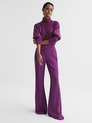 Reiss Magenta Frankie Wool Blend Roll Neck Jumper - Image 6 of 6