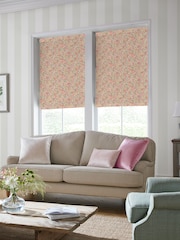 Laura Ashley Coral Pink 100% Cotton Loveston Made To Measure Roman Blinds - Image 5 of 6