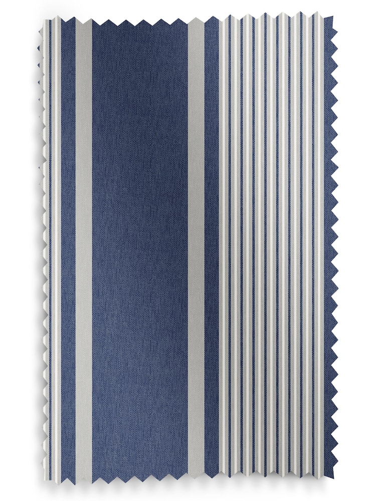 Laura Ashley Midnight 100% Cotton Tiverton Stripe Made To Measure Roman Blinds - Image 5 of 5