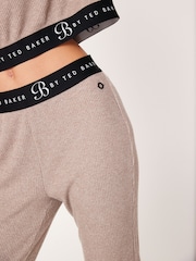 Темно-коричневый - Спортивные брюки в рубчик B by Ted Baker - Изображение 4 из 5