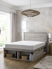 Grey Oak Effect Bronx Platform Bed Frame with Storage - Image 2 of 8