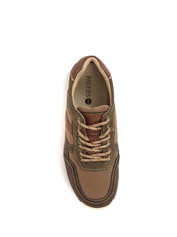Pavers Brown Mens Wide Fit Trainers - Image 4 of 5