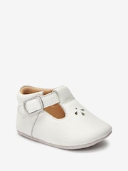 White Leather T-Bar Baby Shoes (0-24mths) - Image 2 of 5