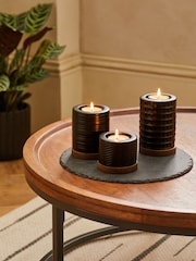 Set of 3 Black Bronx Tealight Candle Holders - Image 2 of 7