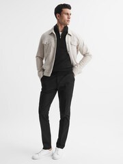 Reiss Black Blackhall Merino Wool Half-Zip Funnel Neck Jumper - Image 6 of 6