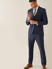 Leuchtend Blau - Motion Flex Karierter Anzug in Slim Fit aus Wollmischung: Sakko - Bild 3 von 7