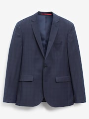 Leuchtend Blau - Motion Flex Karierter Anzug in Slim Fit aus Wollmischung: Sakko - Bild 5 von 7