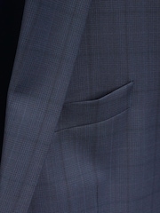 Leuchtend Blau - Motion Flex Karierter Anzug in Slim Fit aus Wollmischung: Sakko - Bild 6 von 7