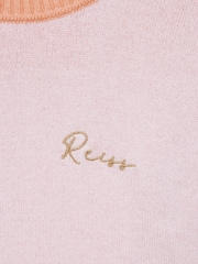 Reiss Pink/Orange Audrey 9-12 yrs Colourblock Crew Neck Jumper - Image 6 of 6