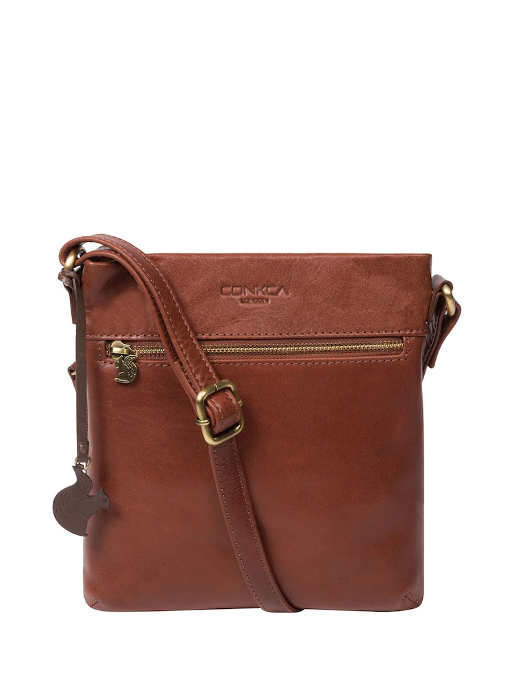 Conker marrom - Conkca Yayoi Leather Cross-Body Bag - Imagem 1 de 4