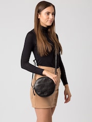 Conkca Plum Leather Cross-Body Bag - Image 1 of 5