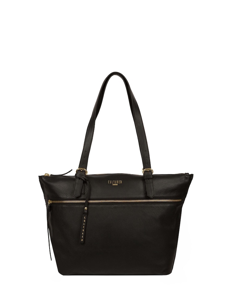 Cultured London Eco Collection Moorgate Leather Tote Bag - Image 1 of 5 Cultured London Eco Collection Moorgate Leather Tote Bag - Image 1 of 5