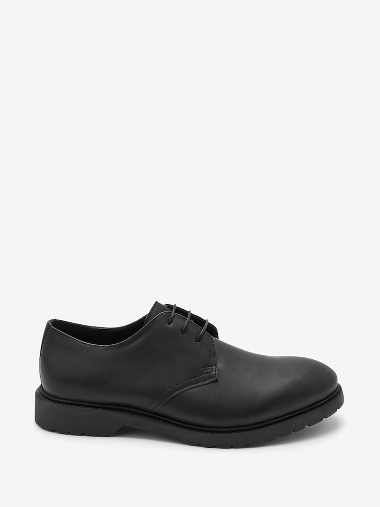 Black Cleated Lace-Up Derby Shoes - Image 1 of 4