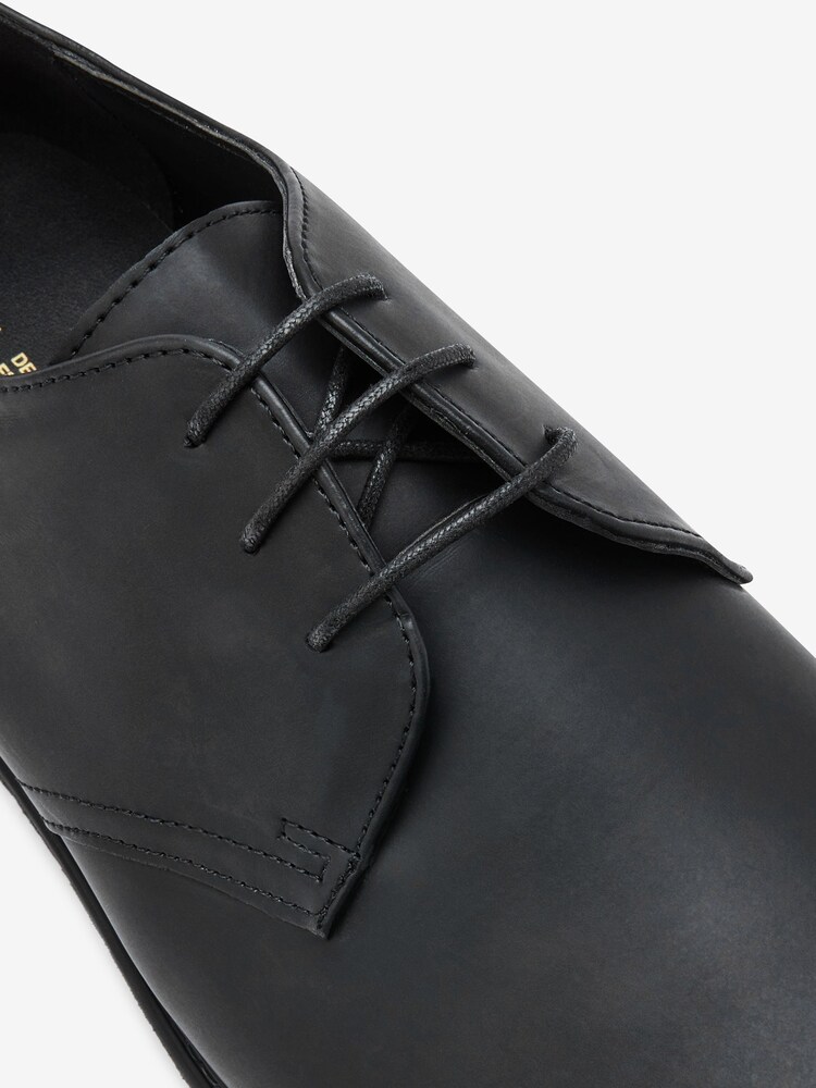 Black Cleated Lace-Up Derby Shoes - Image 4 of 4